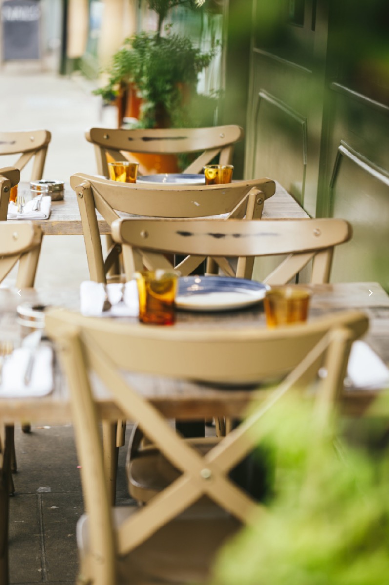 Outdoor terrace seating at Apulia